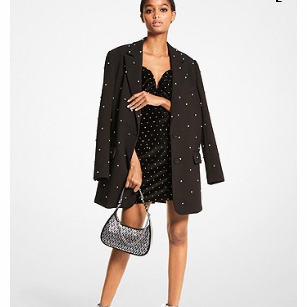 MICHAEL KORS Embellished Crepe Blazer